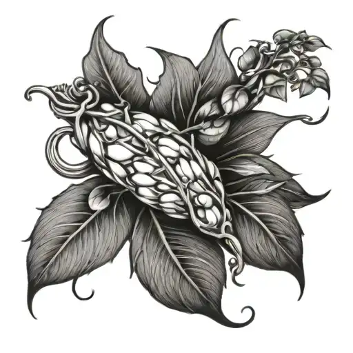 A Bean Sprouting Vines Wrapping Around Arm