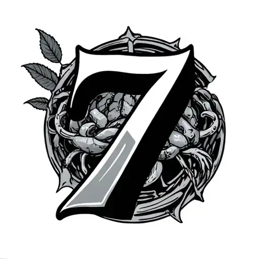 Zoodiac Cancer And Number 7 Only Simbol