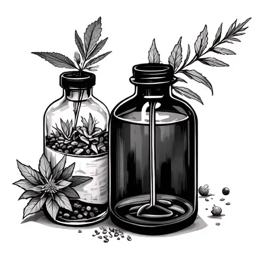 Medical Herbs And Bottles