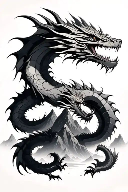 A Dragon Winding Around The Mountain