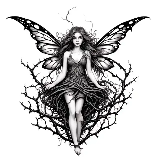 Fairy Tangled In Thorn Vine
