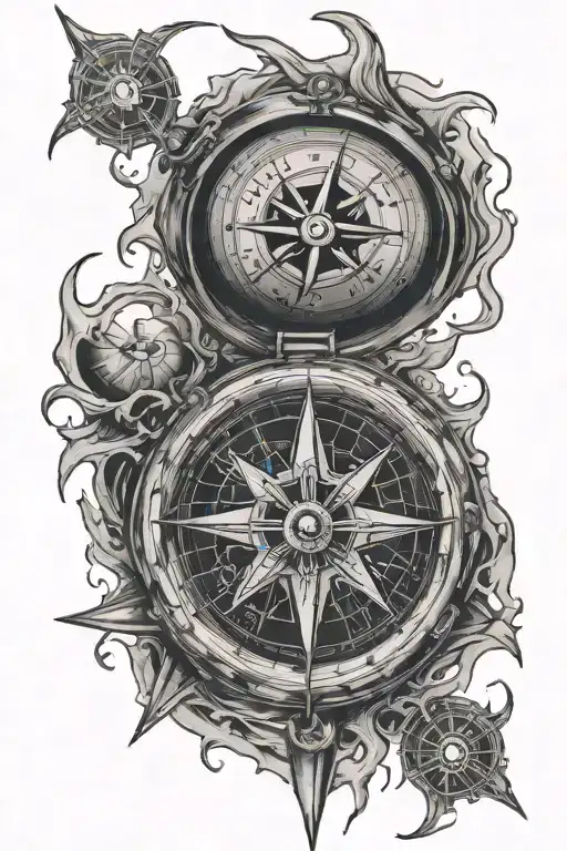 Melting Compass Next To North Star