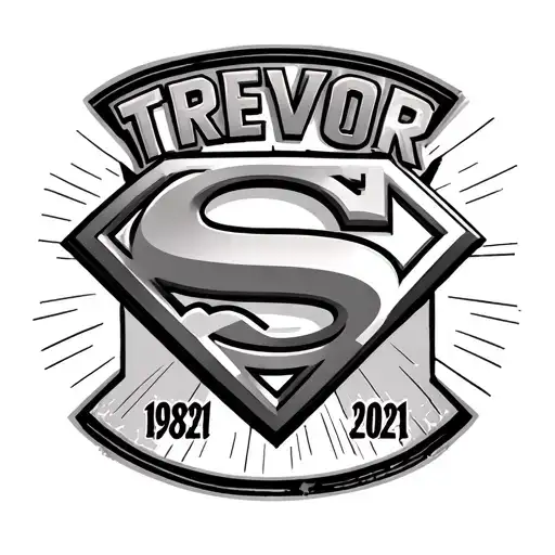 Superman Shield With The Name Trevor And The Dates 1981-2021