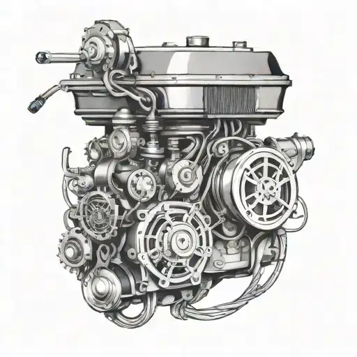 Diesel Motor Engine Intertwined
