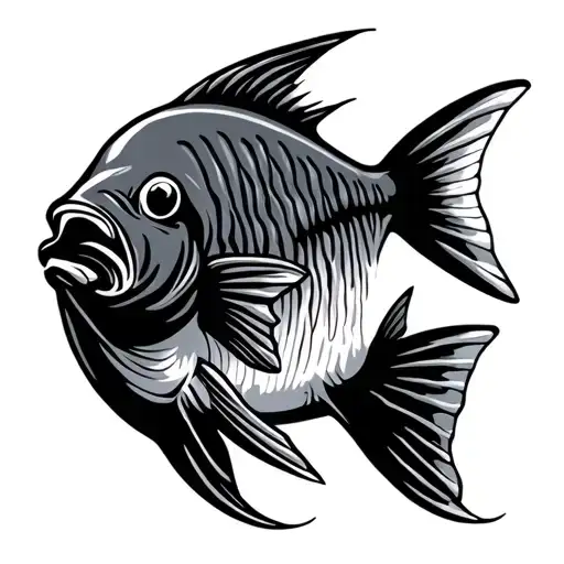 Simple Fish On A Surfboard Leaning