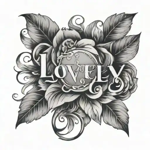 The Word Lovely With A Design