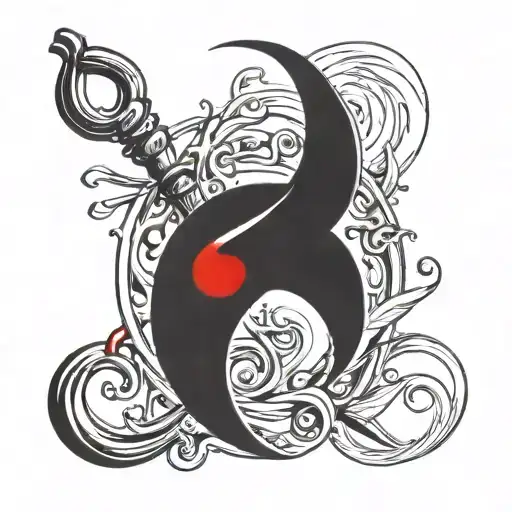 Semicolon Out Of A Red Blood Cell And A Sickle Cell For Suicide And Sickle Awarene