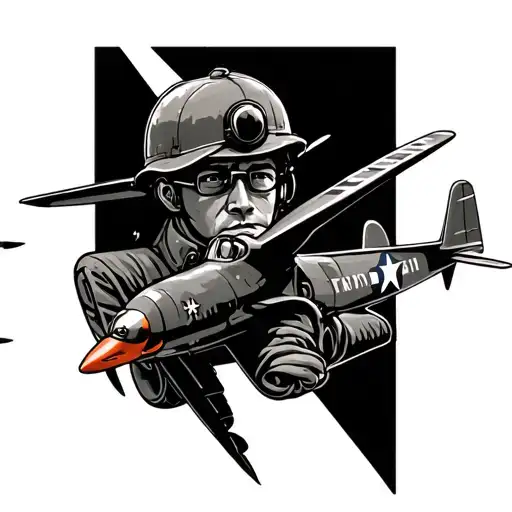 World War 2 Aviator And Plane
