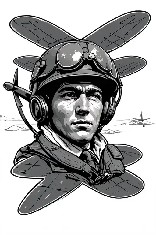 World War 2 Aviator And Plane