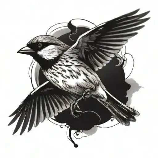 Sparrow Flying