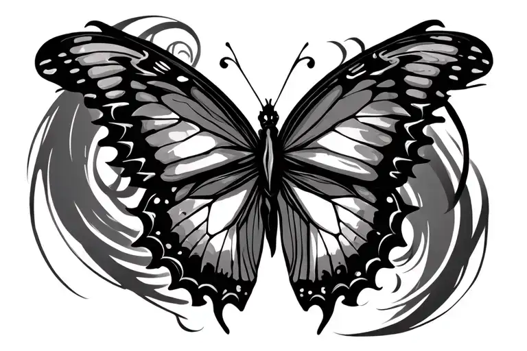 Battlescarred Tribal Butterfly Flying