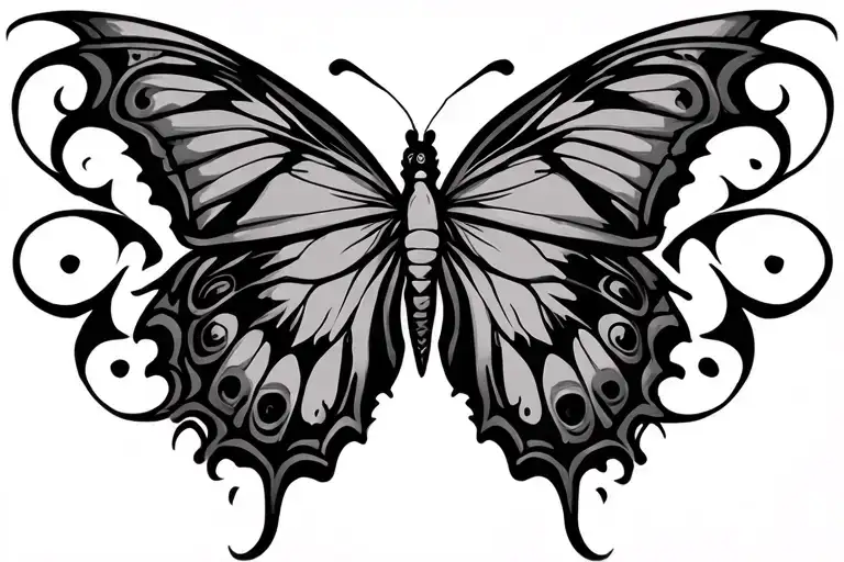 Battlescarred Tribal Butterfly Flying