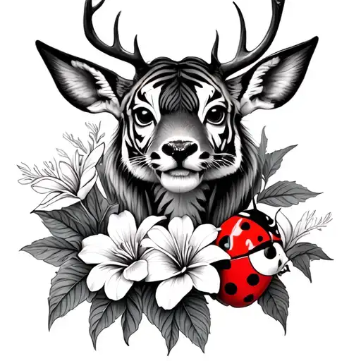 Deer And Hummingbird And Tigger Lilly's And Lady Bug