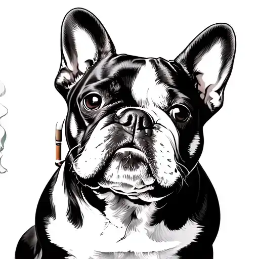 French Bulldog Smoking A Blunt