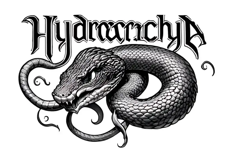 Hydra Snake With The Word Hydrarchy