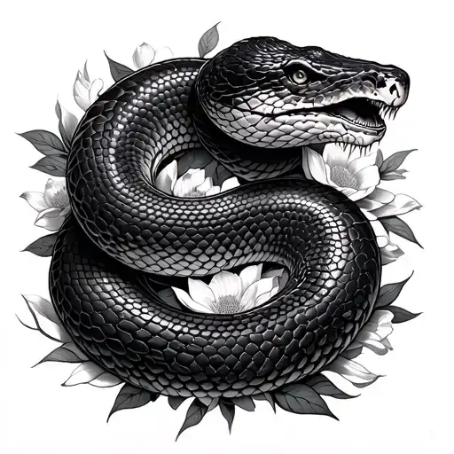 Snake Coiled Half Sleeve No Flowers
