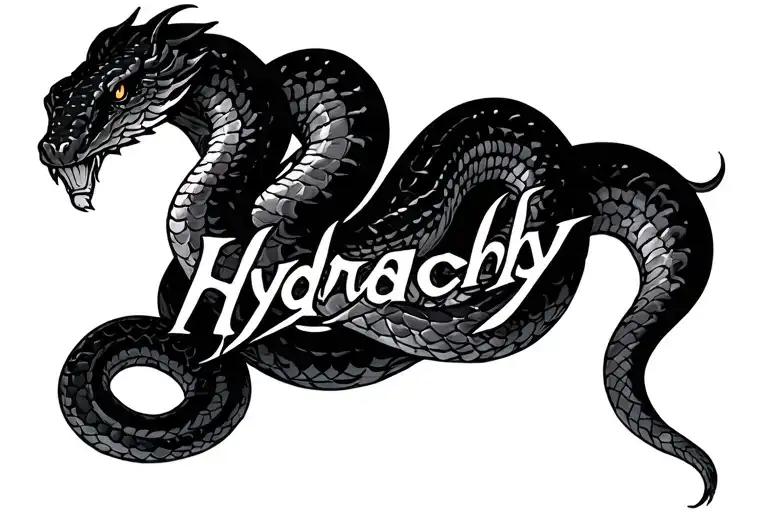 Hydra Snake With The Word Hydrarchy