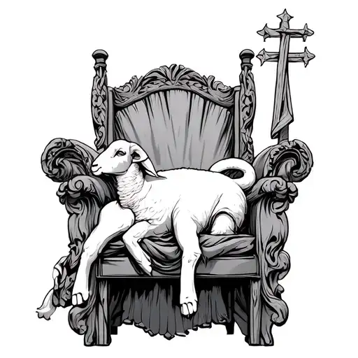 Slain Lamb On The Throne Surrounded