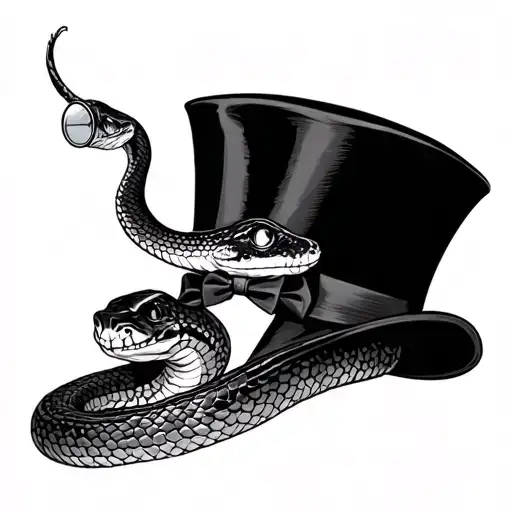 Snake Wearing Tuxedo Top Hat And Monocle