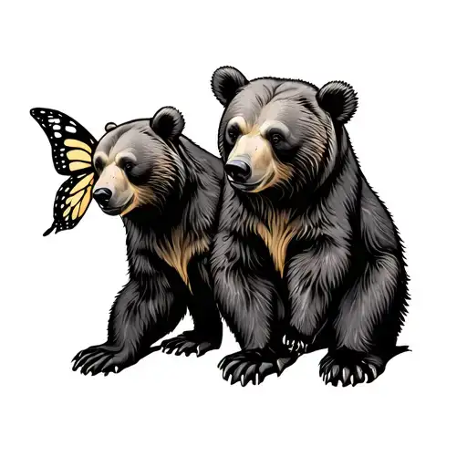 Bears And Butter Fly