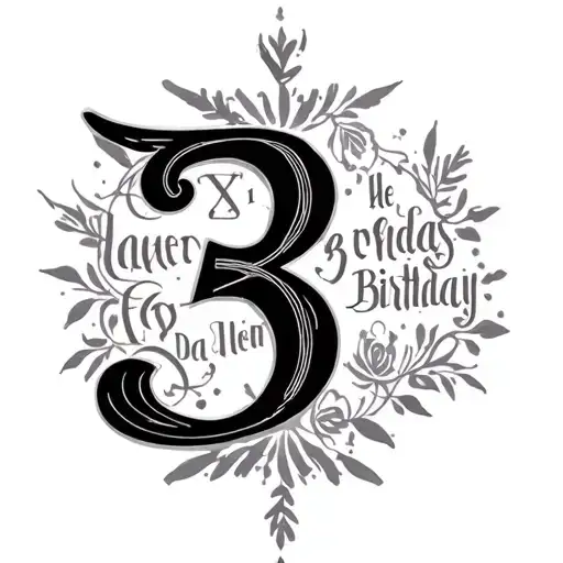 The Name Denlinger With 3 Roman Numeral Birthdays Under It