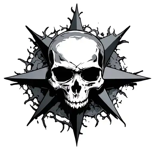 Chaos Star With Skull In The Middle