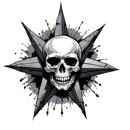 Chaos Star With Skull In The Middle