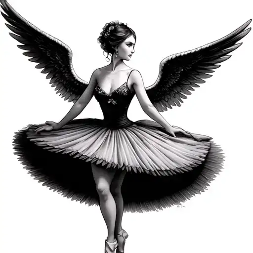 Ballerina With Angel Wings