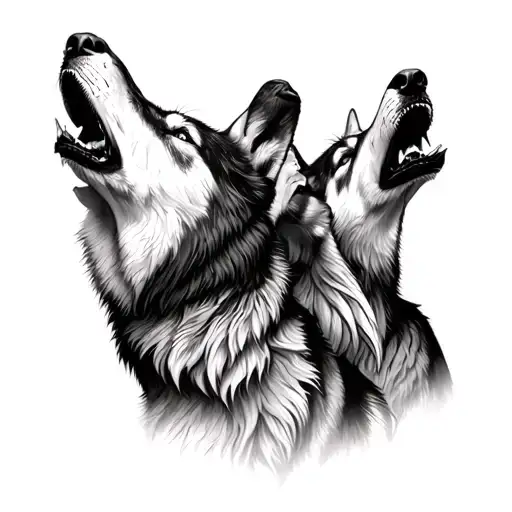 4 Aggressiv Wolves Howling