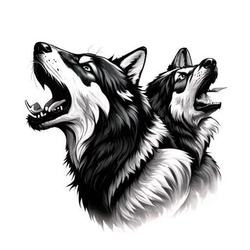 4 Aggressiv Wolves Howling