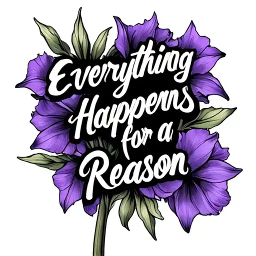 Gladiolus Violet With Words Everything Happens For A Reason