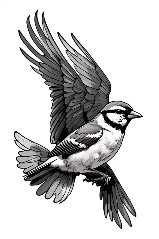 Sparrow Flying