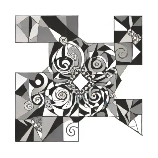 Number 9 Geometric Design Incorporating