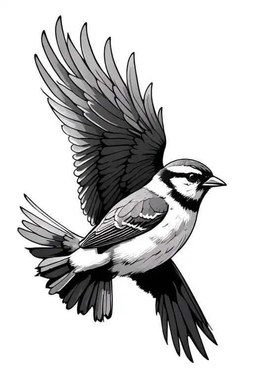 Sparrow Flying