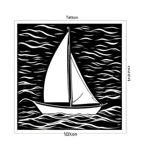 Minimalist Sail Boat No Background