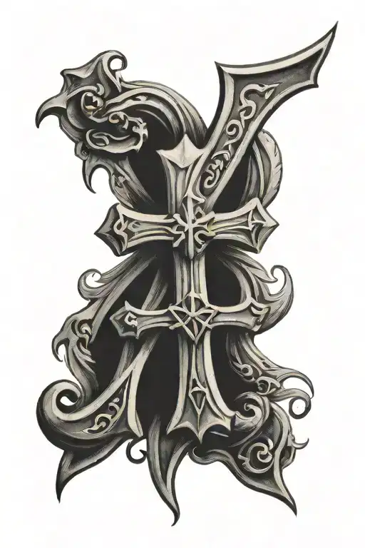Serrano With A Cross In Cursive Writing