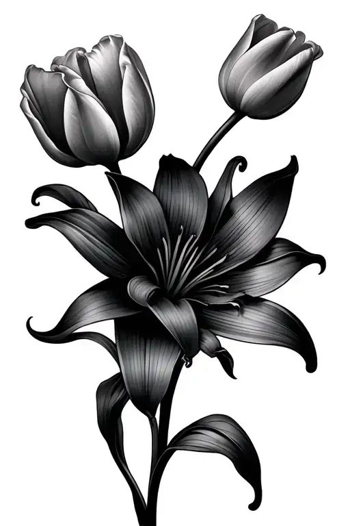 Lilies And Tulips Taller Stems