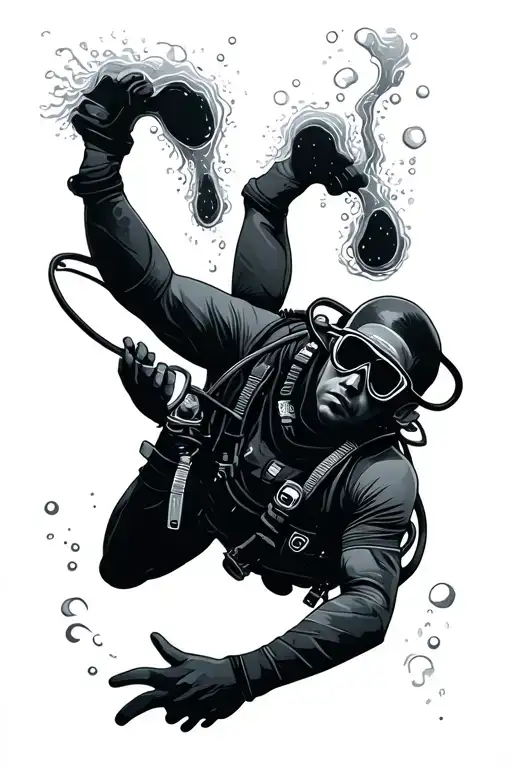 Scuba Diver Exploring The Depths