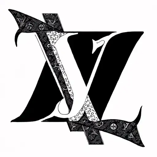 V And A Like Louise Vuitton Symbol Intertwined