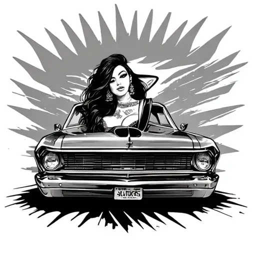 Lowrider Car Woman