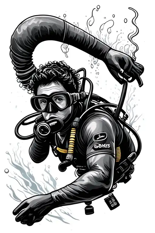 Male Scuba Diver Exploring Depth