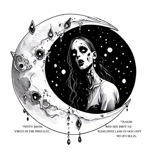 Yungblud Zombie Lyrics Femine Minimal Dainty Moon With Jewels