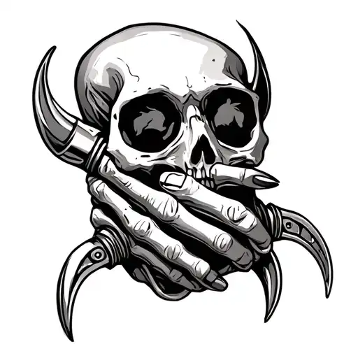 Skeleton Hand Holding Spurs