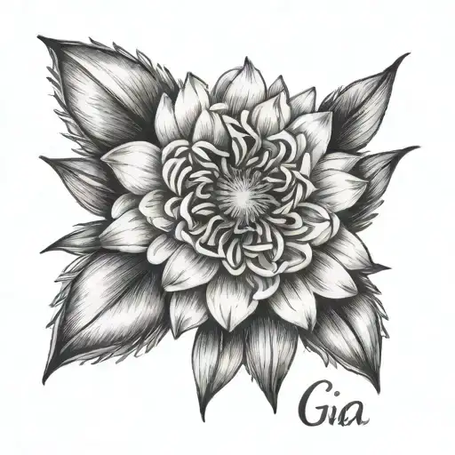 Aster Flower With Name Gia