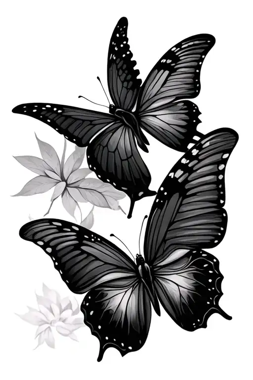 3 Butterflies With Bodies That Are Semi Colon
