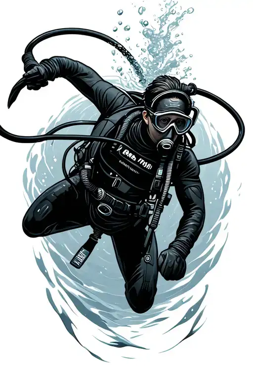 Full-fledged Alpha Scuba Diver Swimming Underwater