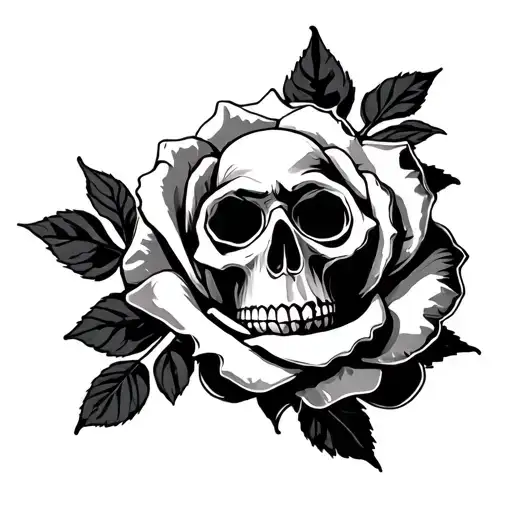 Cards Totenkopf Rose