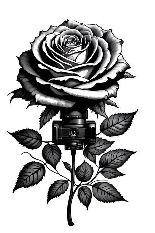 Ak With Scope Focus In A Rose