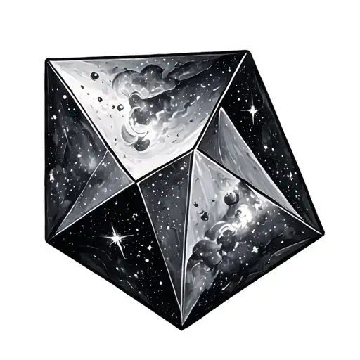 Basic Tetrahedron That Looks Wrapped In Galaxies