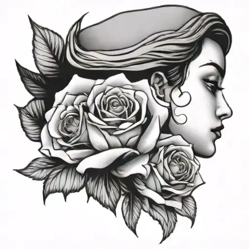 Rose Lady Head With Long